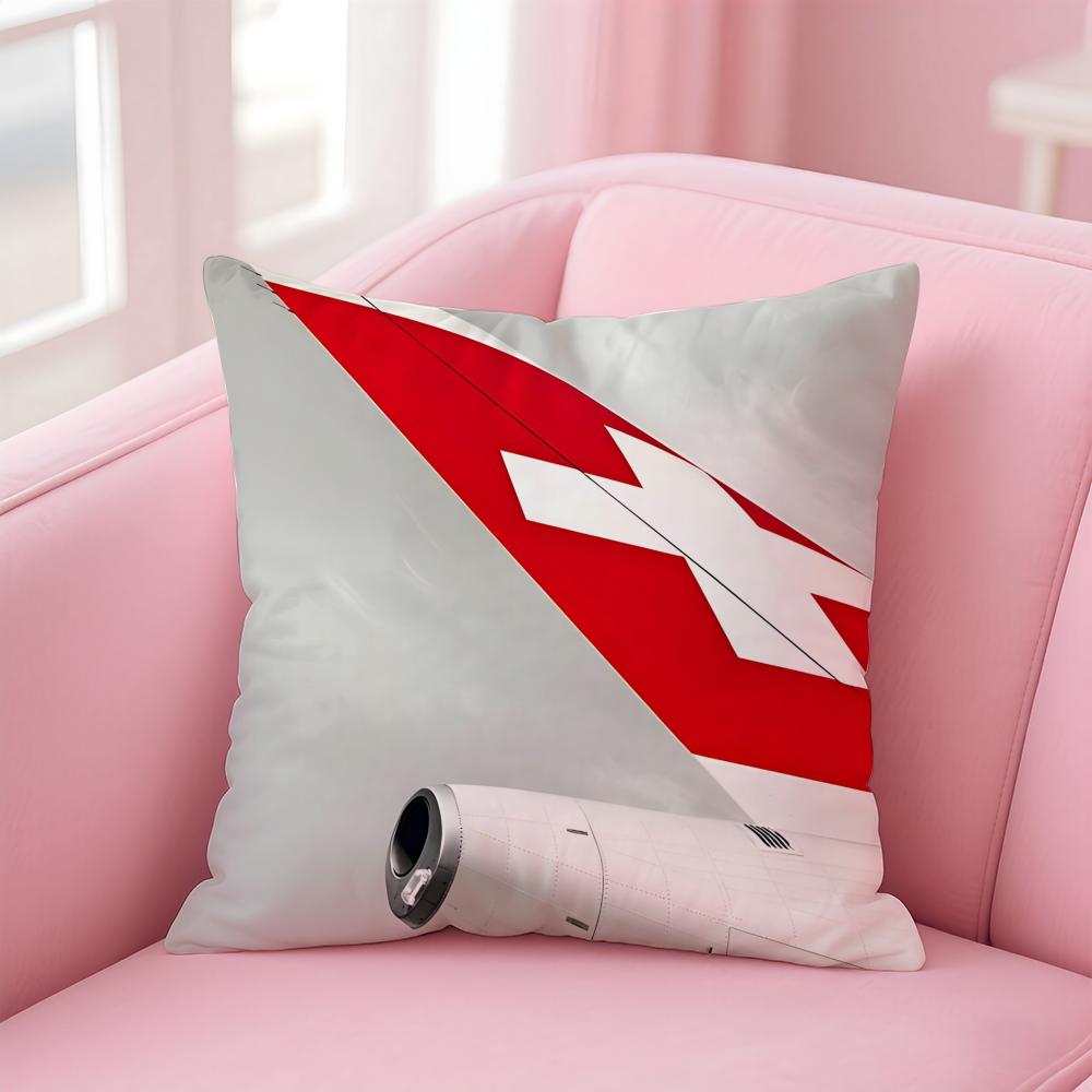 SSwissair Cushion Cover Pillow Case Soft Friendly Fabric  Concealed Zipper