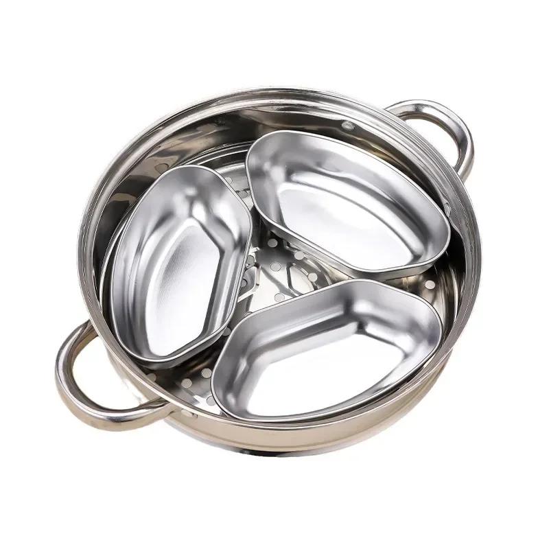 2024 Stainless Steel Fan-shaped Steaming Plate Separated Steaming Plate Kitchen Egg Steaming Box Bowl Electric Rice Cooker Cage
