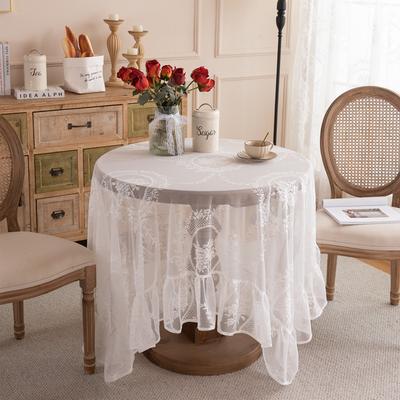 Nappe en Dentelle Pastorale Romantique Française Table à Desserts Décoration de Mariage Table Basse de Photographie Nappe de Table à Manger Grande Table Ronde