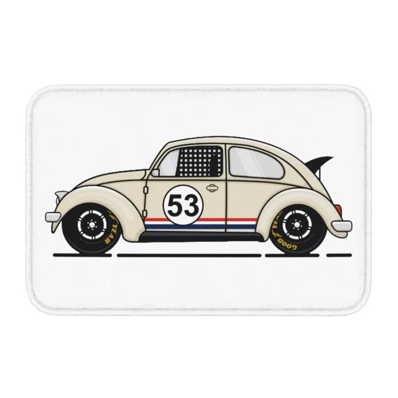 Classic Racing Car Herbie 53 Doormat Anti-Slip Entrance Kitchen Bathroom Door Floor Mats Garden Rug Carpet Footpad