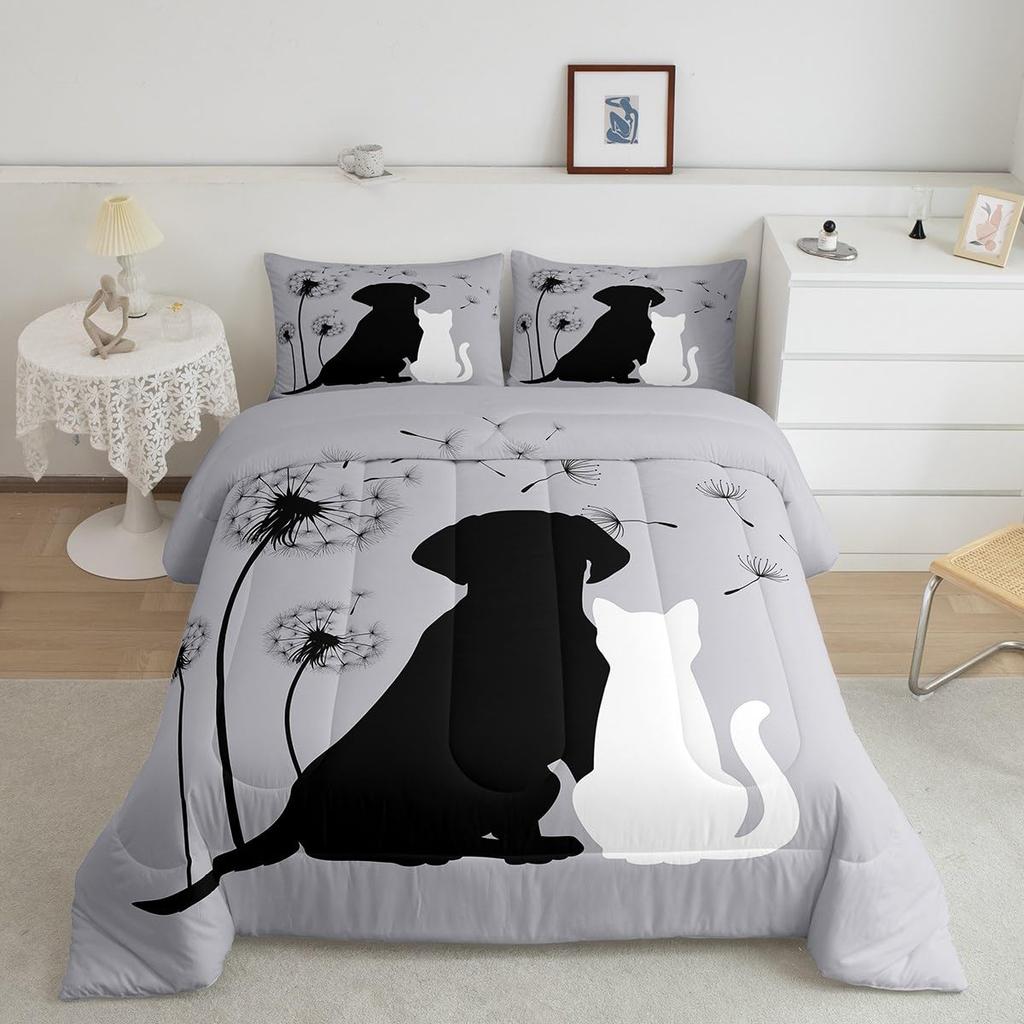 Erosebridal Horse Quilt Twin Size, Farmhouse Western Cowboy Cowgirls Duvet Insert for Kids Boys Girls Teens, Cartoon Kawaii Horse Bedding Se