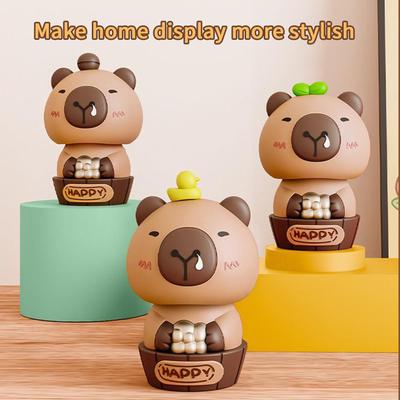 Dashboard Decorations Capybara Solar Dancing Figures Interior Accessories for Camping Daily Driving Truck Console Road Trip Home