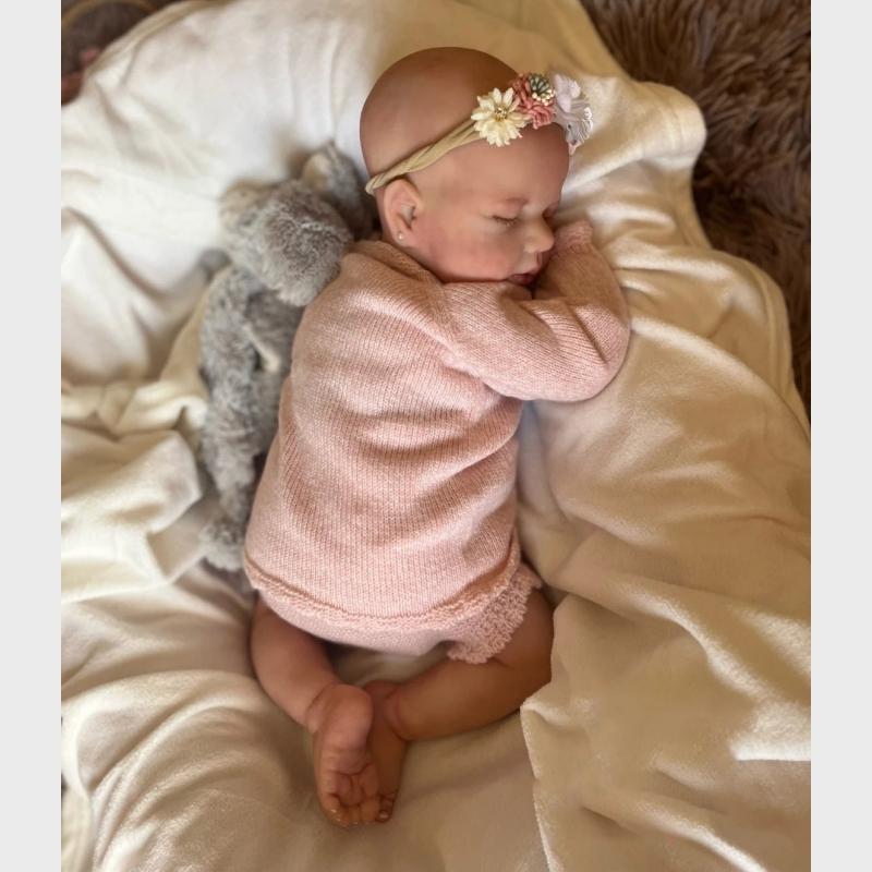 49 Cm Cloth Body Simulation Reborn Doll Lifelike Sleeping LouLou Rebirth Baby Dolls Children Elderly Accompany Toy Pregnant Woman Practice Gift Doll