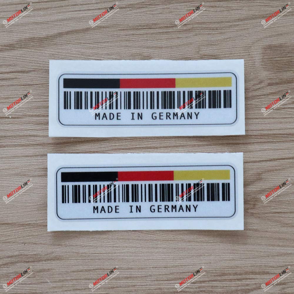 2 Pcs Reflective 4" Made In Germany Decal Sticker Car Vinyl German Flag