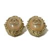 Used 10097 COCO Mark Gripoa 7982 B13C Champagne Gold Clip-on CC Mark Colored Stone Clear Pink Beige Women's from Japan