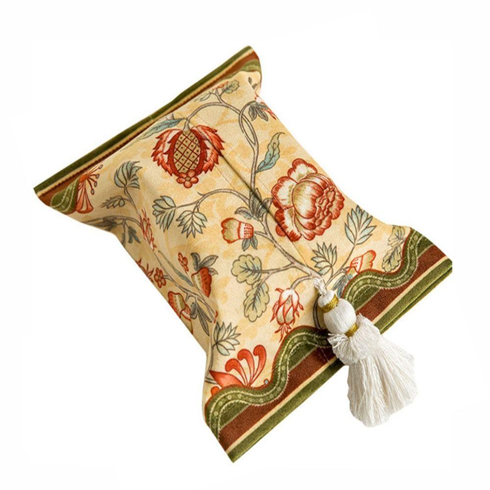 

Короткая плюшевая сумка для салфеток в стиле ретро 18x24 см, держатель для американской цветочной коробки для салфеток, декоративная многоразовая бумажная коробка для ванной комнаты