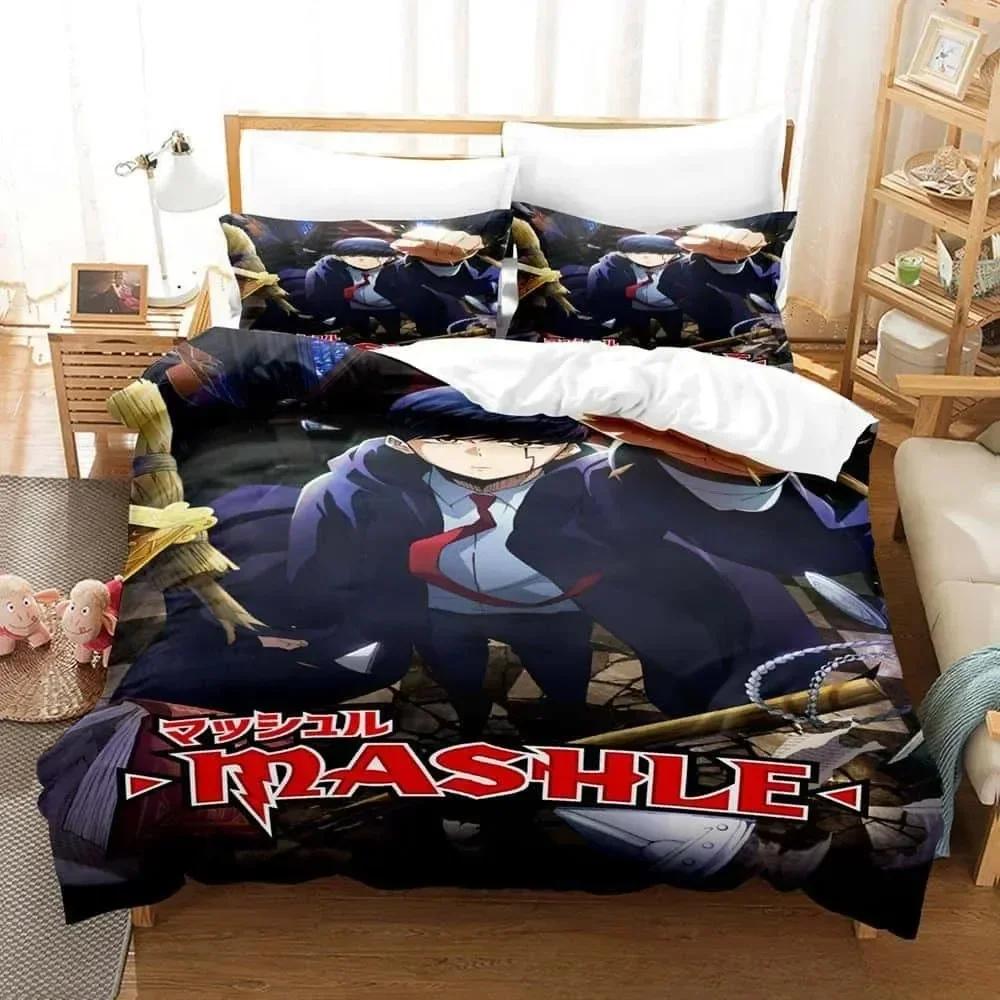 3D tisk Anime Mashle Kouzla a svaly Povlečení Jednolůžko Twin Plné Královské Velikost Postele Dospělý Dítě Ložnice Povlak na přikrývku Sady