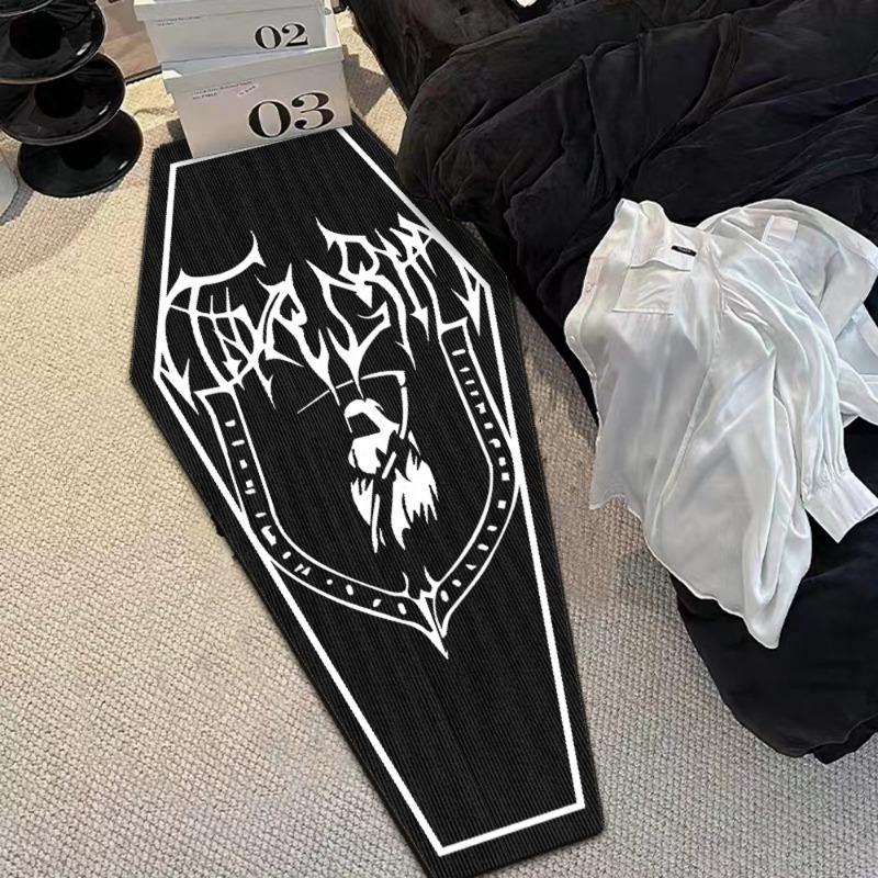 120cm Halloween Gothic Demon Carpets Skulls Cross Floor Non-Slip Punk Area Rugs