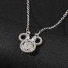 Elegant Mickey Mouse Minnie Pendant Necklace with Rhinestones Women's Fashion Jewelry Gift Accessory