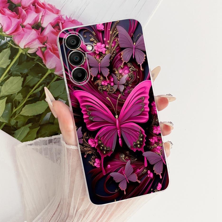 Pro Samsung Galaxy A16 5G Pouzdro SM-A166B Luxusní malovaný kryt s motýlem Měkké silikonové pouzdro Pro Samsung A16 26 36 Galaxy A56