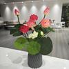 Vivid Simulation Lotus Leaf Pot Plastic Artificial Lotus Flower  Spring Home Office