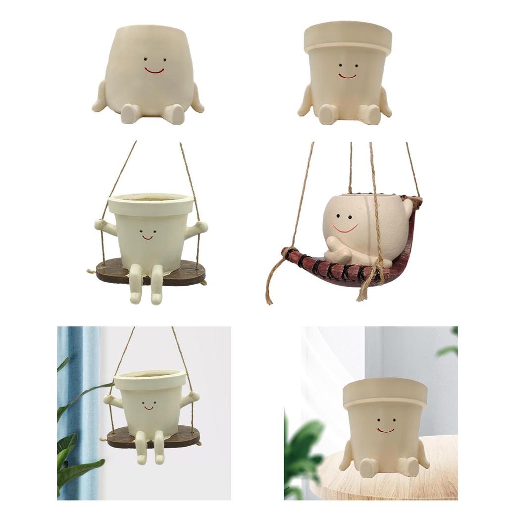 Adorable Smiling Face Plant Pot for Home and Garden Decor