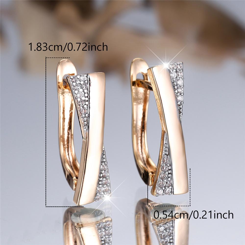 Vintage X-Form Ohrringe für Frauen Mädchen Luxus Zirkon Hochzeit Schmuck Valentinstag Geschenke