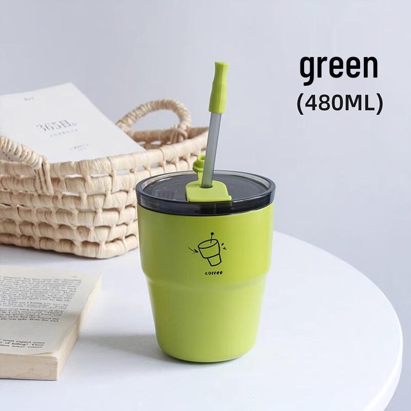 Shuixi Dual-Drink Insulated Travel Mug with Straw