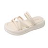 Thick Bottom Sandal Slippers Female Summer Cross Thin Strap Two Wear Ladies Beach Slippers Fashion Women Summer Shoes Breathable for Hot Weather