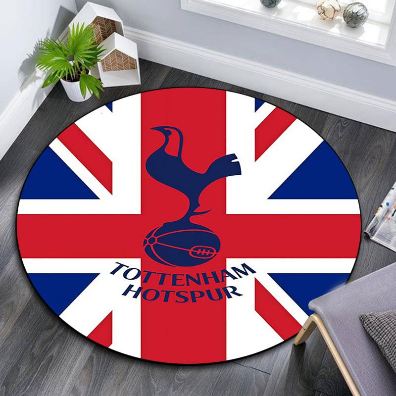 Tottenham Hotspur F.C Pattern Round rug,Carpet Rug for Living Room Bedroom Playroom ,Non-slip Floor Mat,Holiday Gifts and Birthday Gifts.