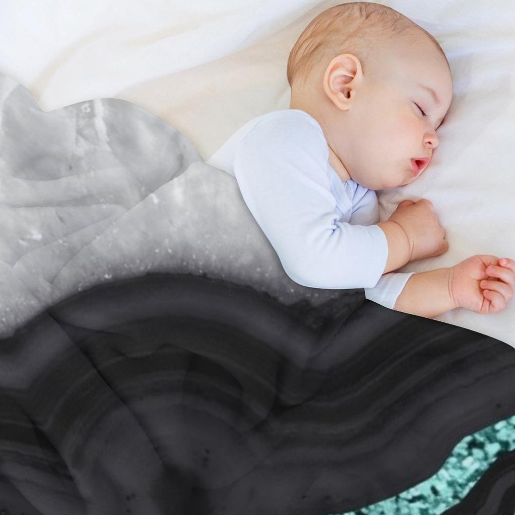 Agate Glitter Glam #16 (Faux Glitter) #gem #decor #art Throw Blanket Plush Soft Thin Blankets For Bed Blankets