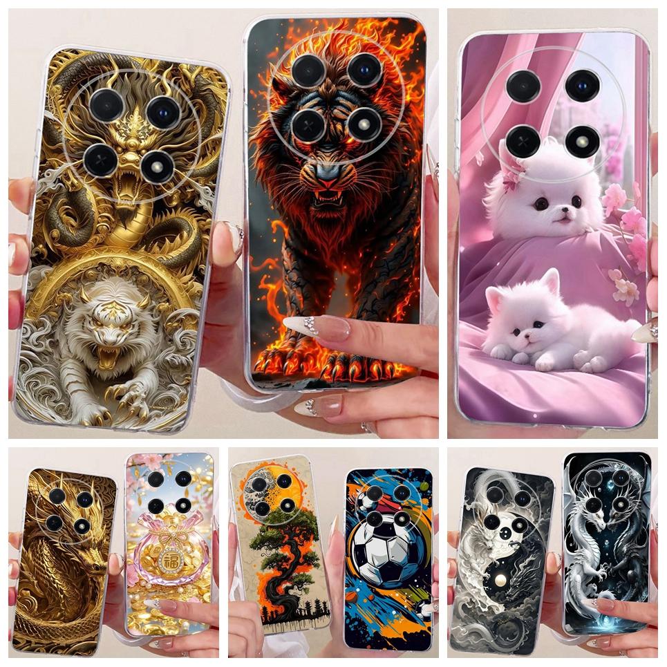 For Huawei Nova 12i 13i 11i Nova 13 12 Pro 11 SE 12 SE Phone Case Dragon Cat Cartoon Pattern Casing Soft Clear Silicone Cover