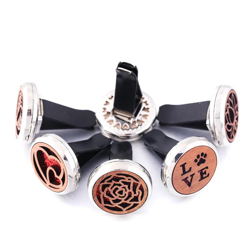 Refillable Car Air Freshener Smell Natural Wood Perfume Diffuser Clip Auto Vent Freshener Decoration Interior Accessories