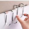 1-10Pc Stainless Steel Double S-Shape Door Back Hook Free Punch Multi-Purpose Hanger Kitchen Bathroom Storage for Coat Towel Bag