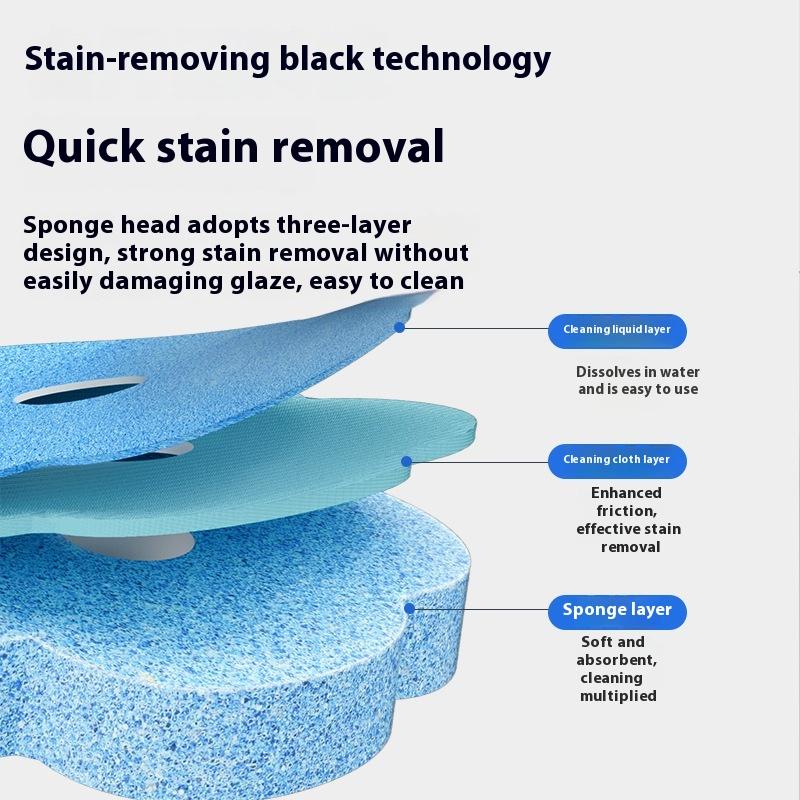 One-piece bathroom cleaning set, toilet disposable toilet brush, cleaning brush head, wall-mounted toilet toilet brush