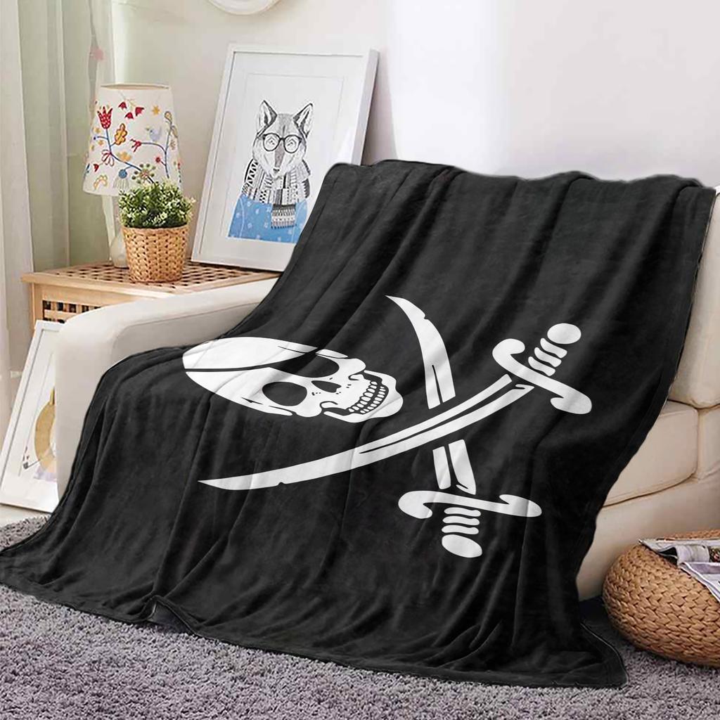 Pirate Banner Pirate Print soft Blanket Flannel Decoration  for sofas bedrooms air-conditioned rooms Gifts for kids and friends