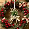White Gold Retro Elk Snowflake Christmas Tree Ornament