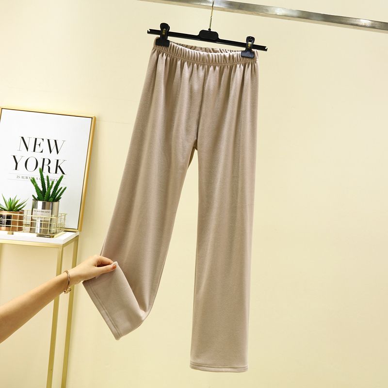 

Флисовые брюки широкие женские осенне-зимние Дралон верхняя одежда на каждый день Брюки повседневные универсальные Флисовые пижамные брюки Большой размер Утепленные домашние брюки Khaki XL (65.00 kg-75.00 kg recommended