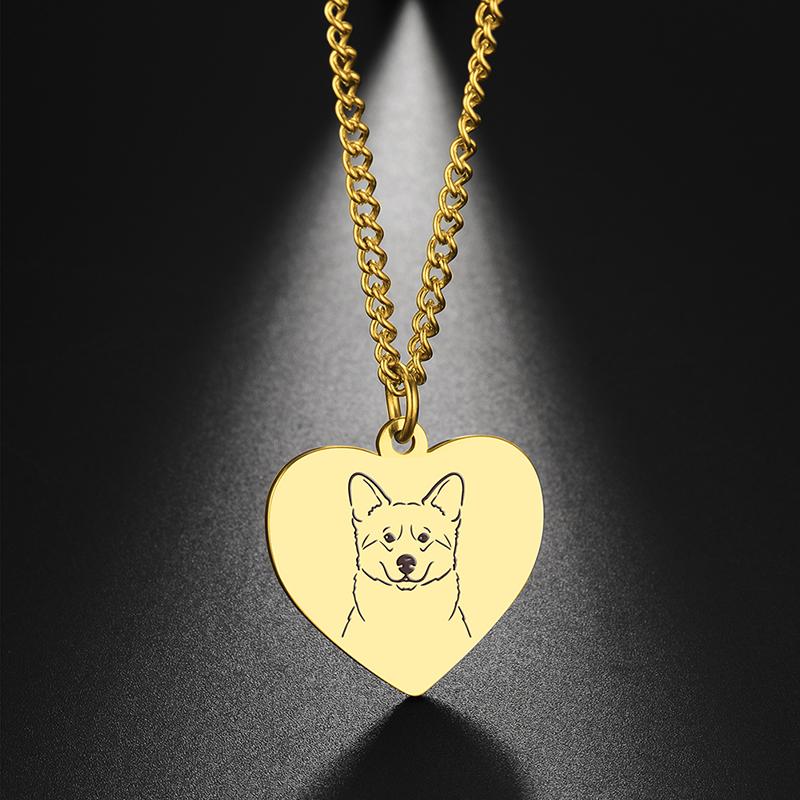 Dreamtimes Cute Pets Dogs Animal Lovely Spotted Dog Heart Pendant Handmade Bulldog Necklace For Women Men Jewelry Accessories