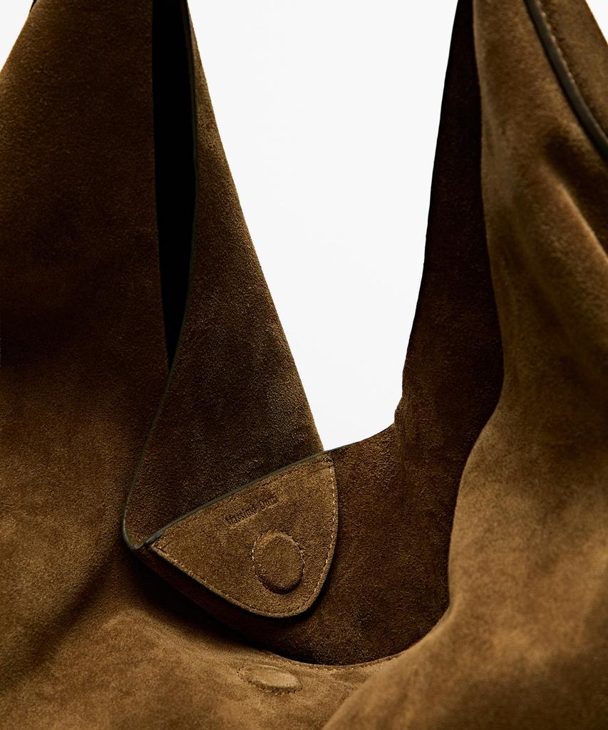 Massimo Dutti Split Suede Maxi Shoulder Bag