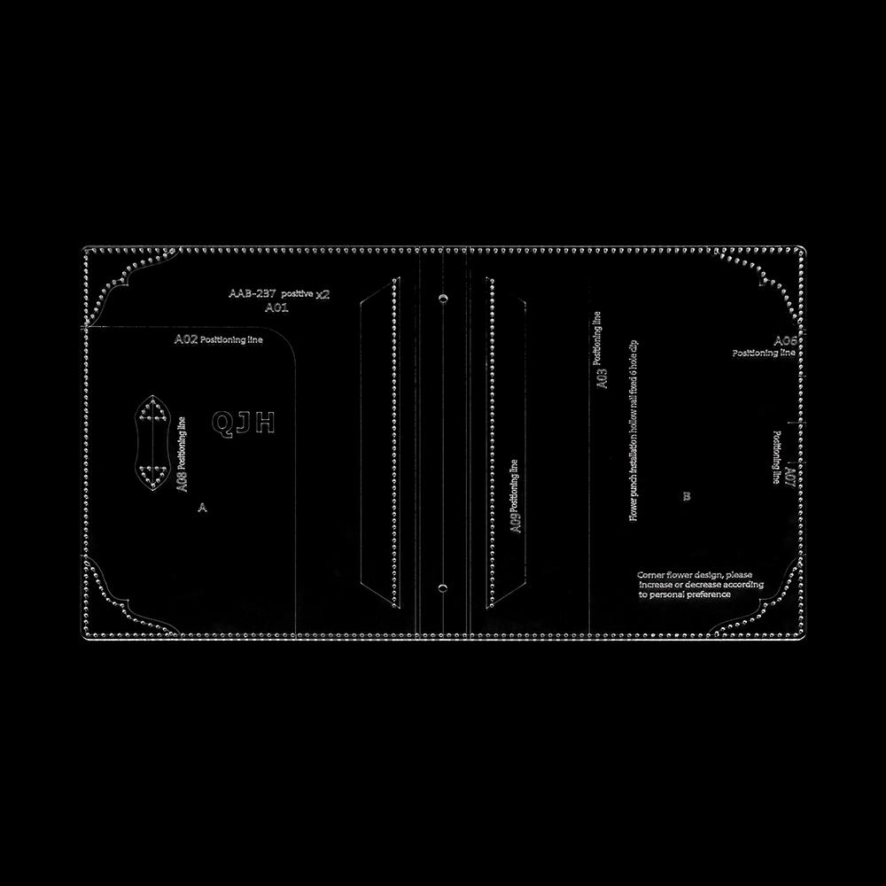 1 Set DIY Acryl-Schablone zur Herstellung eines A5-Notizbuch-Lederbezugs, transparentes Acryl-Designmuster, DIY Lederhandwerksschimmel