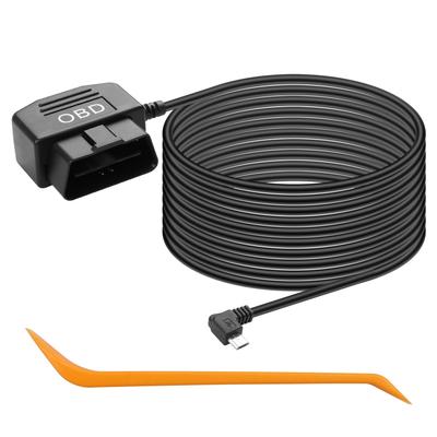 CERRXIAN Micro-USB Right Angled To OBD Power Cord, OBD-Micro-USB Right-facing Car Recorder Power Cable,