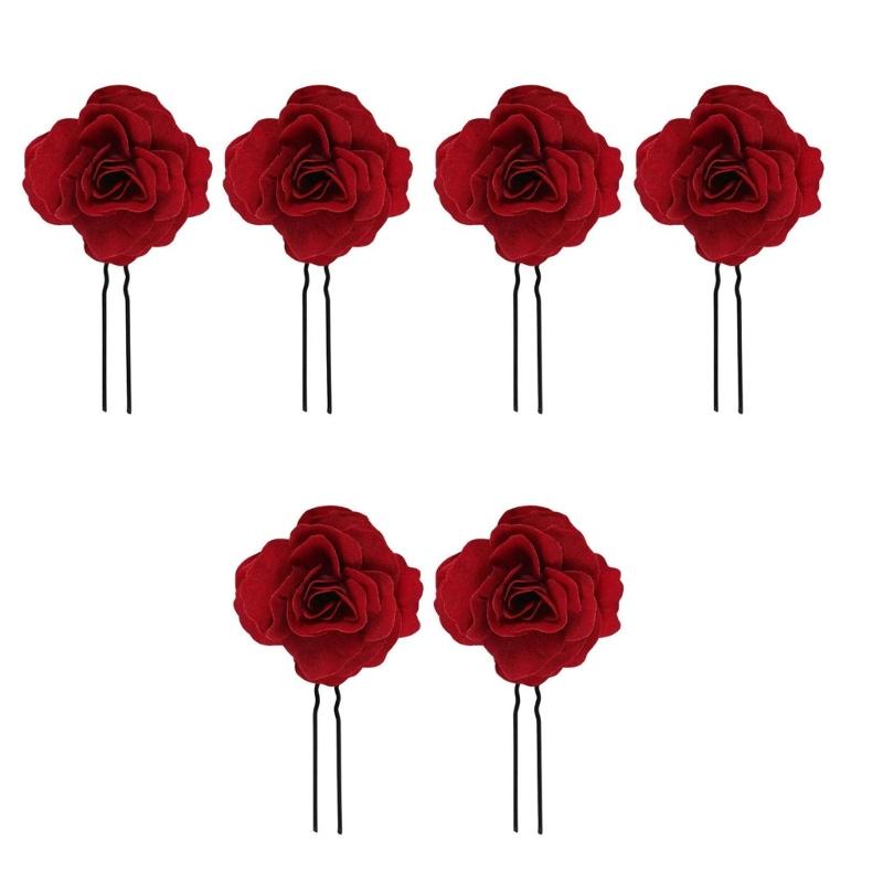 

Reusable Cloth Flower Bridal Hairpin For Bride And Friend Natural Lovely Wedding Decoration кларет
