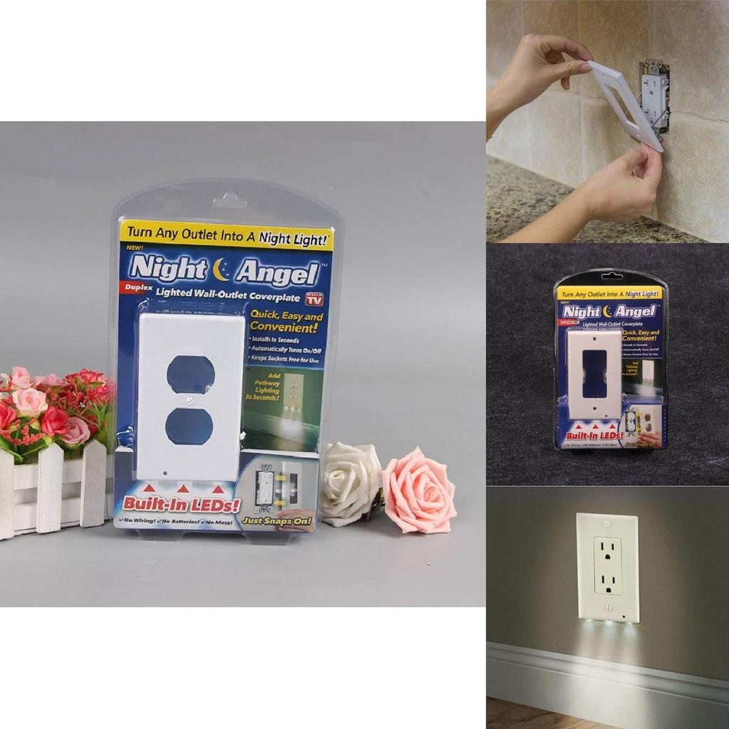 White Geometric Night Lamp With Light Control Sensor For Bedside Table Use