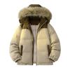 Cotton Clothes Men's Winter Contrasting Splicing Fur Collar Cotton Clothes Couple Corduroy Hooded Thickened Jacket