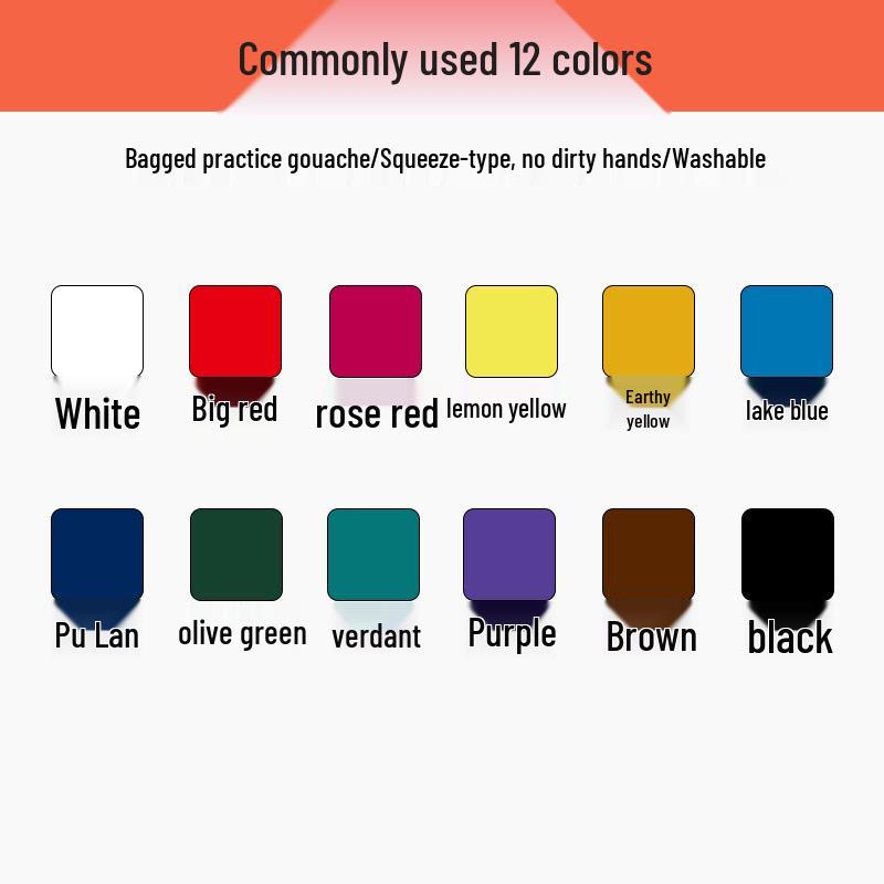 Mali 100ml Washable Gouache Paint Set for Kids - Squeeze & Refill Jelly Pack