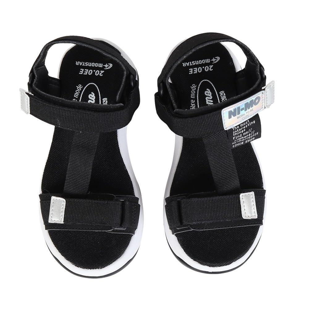 Moonstar NM J129 2E Girls' Sandals, Black, 21.0 Cm,