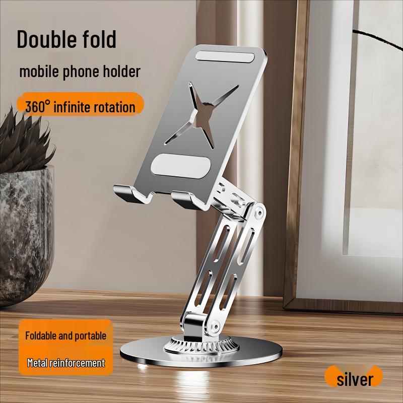 2025 Adjustable Rotatable Foldable Metal Mobile Phone Holder for Desktop Use