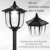 Solar LED Garden Lantern, Plastic, 177 cm High, 30/60 Lumens, for Garden, Balcony, Black