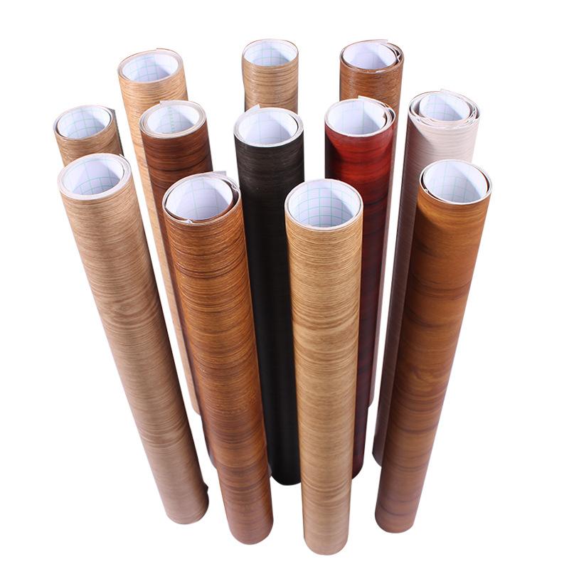 55cm Wide Wood Grain Home Decor Furniture Waterproof Vinyl Wall Sticker Self Adhesive PVC Wallpaper Kitchen Cabinet Door Sticker