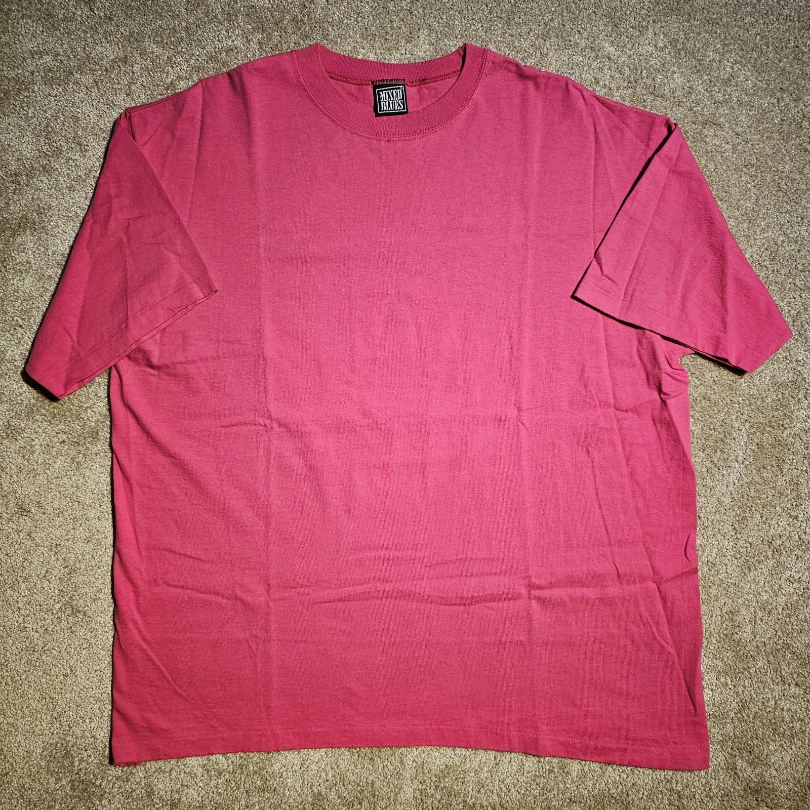 

Vintage 90s Blank Pink Single Stitch T-shirt Mens L Grunge Rave Minimal Y2k Punk 4XL