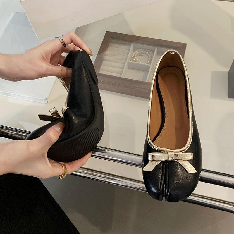 Fashion Fashion Strange Toe Female Butterfly-Knot Ladies Flats Shoes Footwear Shallow Flats Slip On Shoes For Women Summer Spring