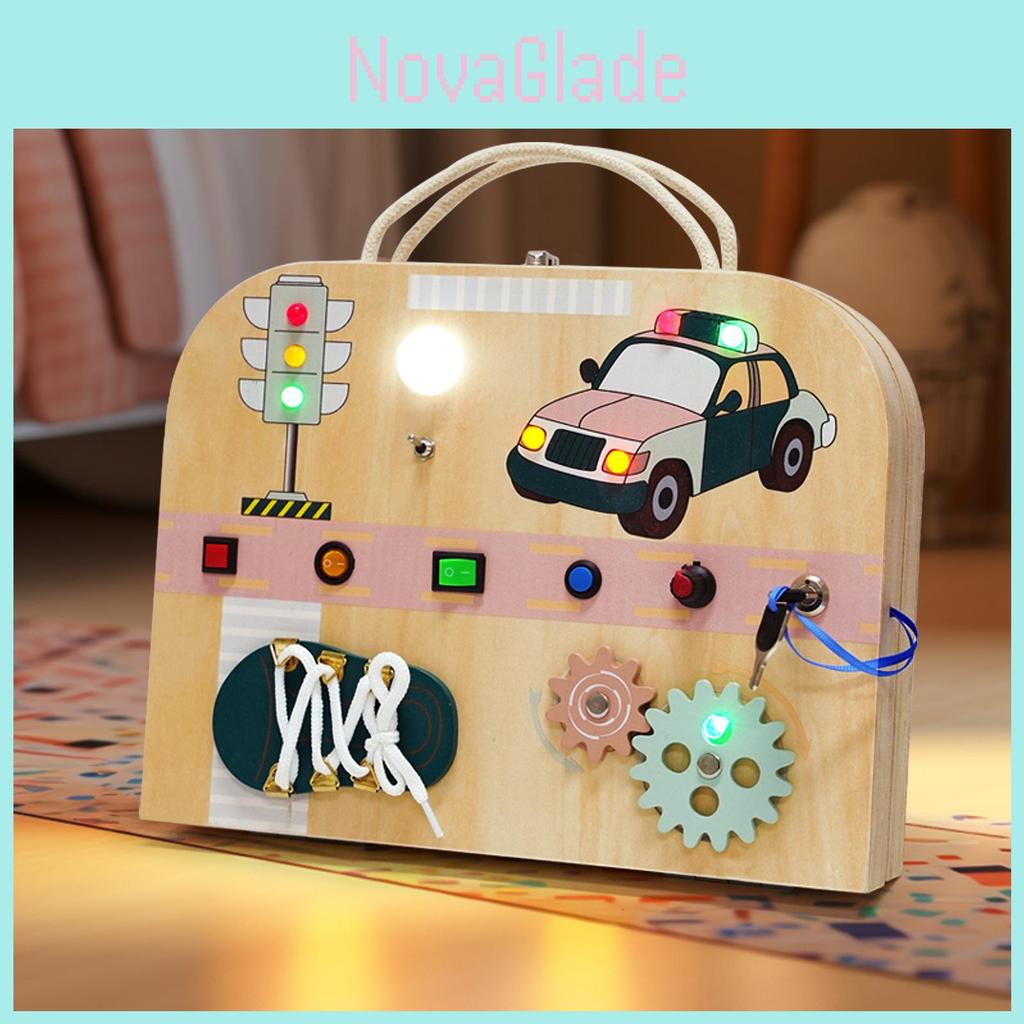Early Learning Led Busy Board With Wooden Material And Interactive Switch For Preschool Kids