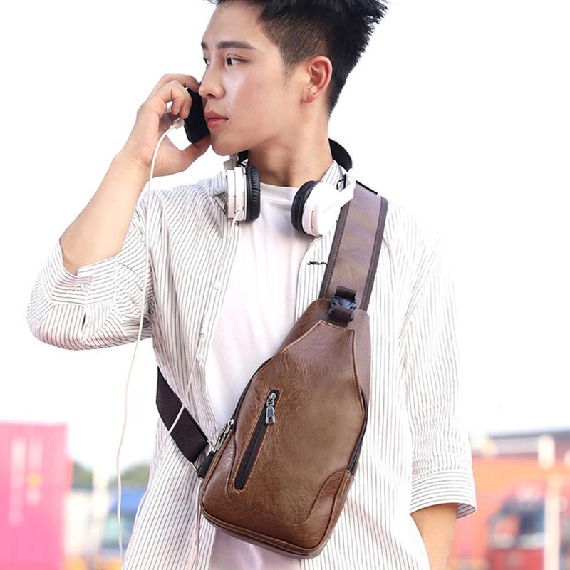 Men's Crossbody Bags Men's USB Chest Bag Designer Messenger Bag Leather Shoulder Bags Diagonal Package Back Pack Travel