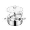 1 Set Steamer Stainless Steel Steamer Pot For Seafood Multi Function Sauna Hot Pot With Lid Kitchen Cooking Tools Cookware