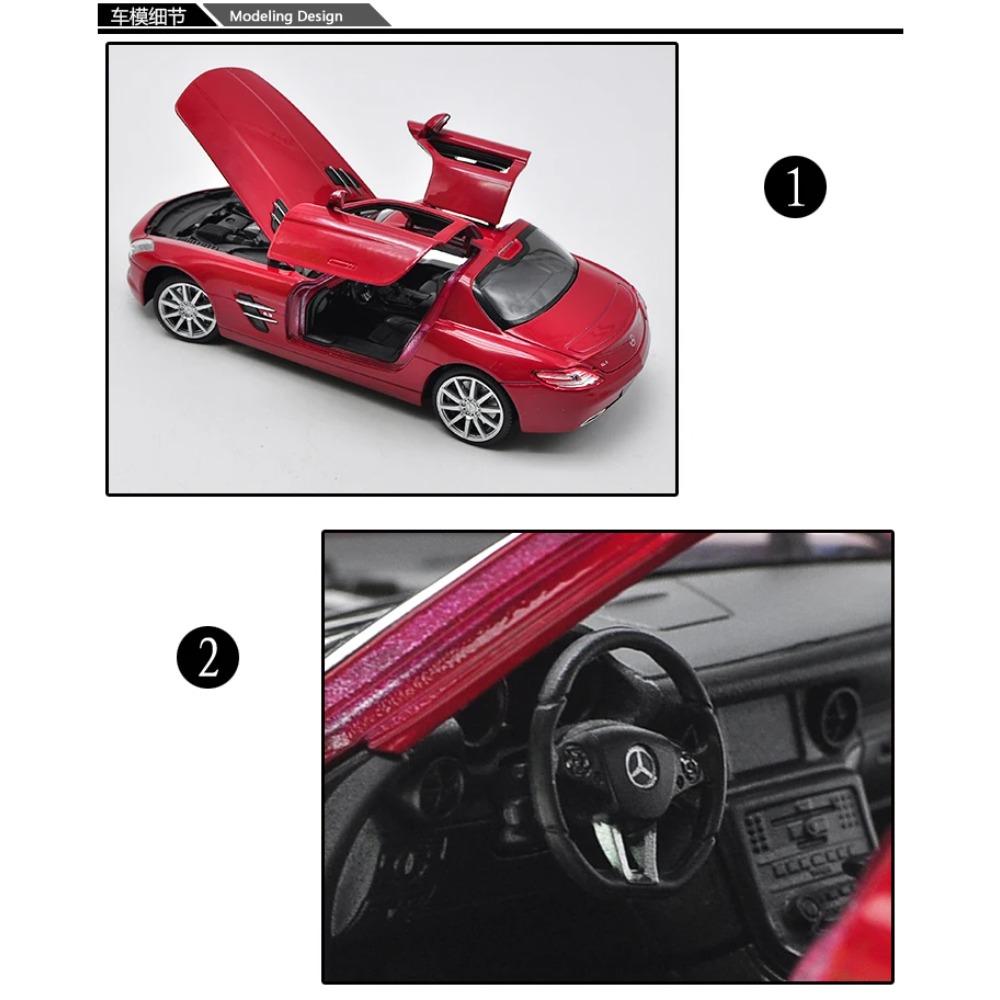 WELLY 1/24 Mercedes-Benz SLS AMG Alloy Car Model Diecasts & Toy Vehicles Collect Car Toy Boy Birthday Gifts