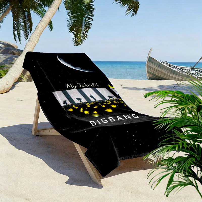 Big Bang: Icons Music Style Beach Towel Outdoor Camping Beach Absorbent Bath Towel Swim Seaside Beach Comfort Printing Travel and Vacation Towels