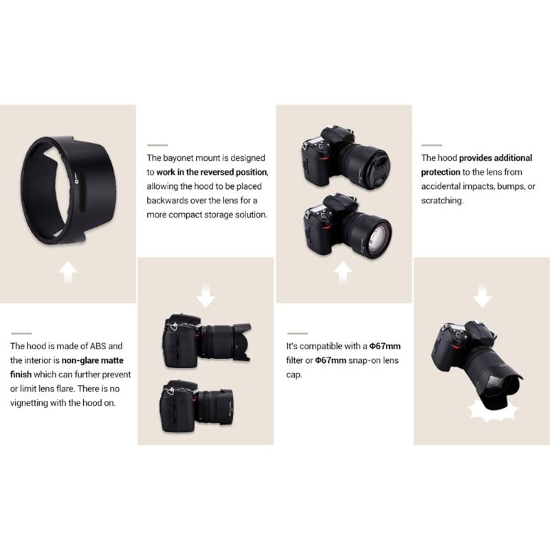 Lens Hood Reversible Guard For S DX 18-140mm 18-105mm 18-135mm 18-70mm Ensures Clear Photography