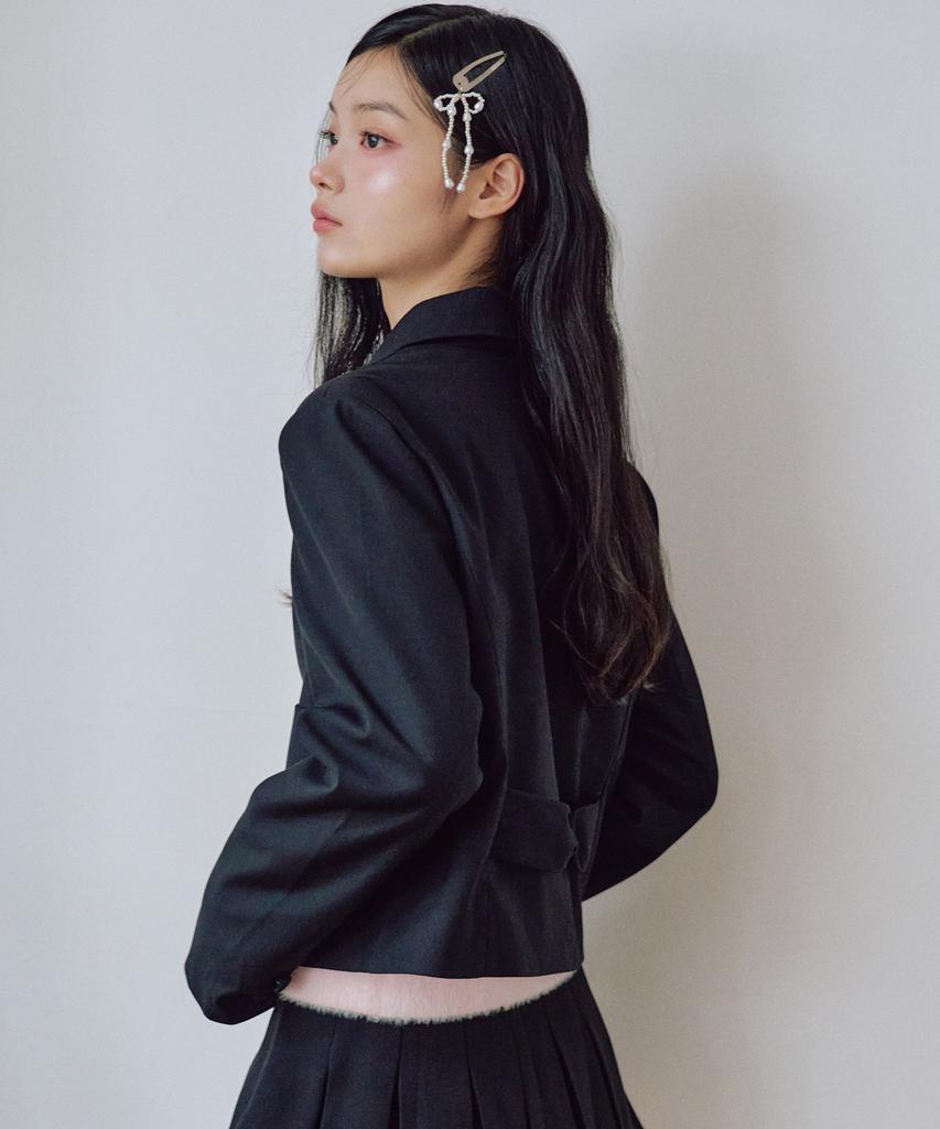 Short Jacket With Zeroplanet Ribbon [Black]