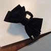 Elegant Oversized Double Sided Bow Hair Claw Accessories Girls Solid Color Cross Bow Ponytail Shark Clip Headwear